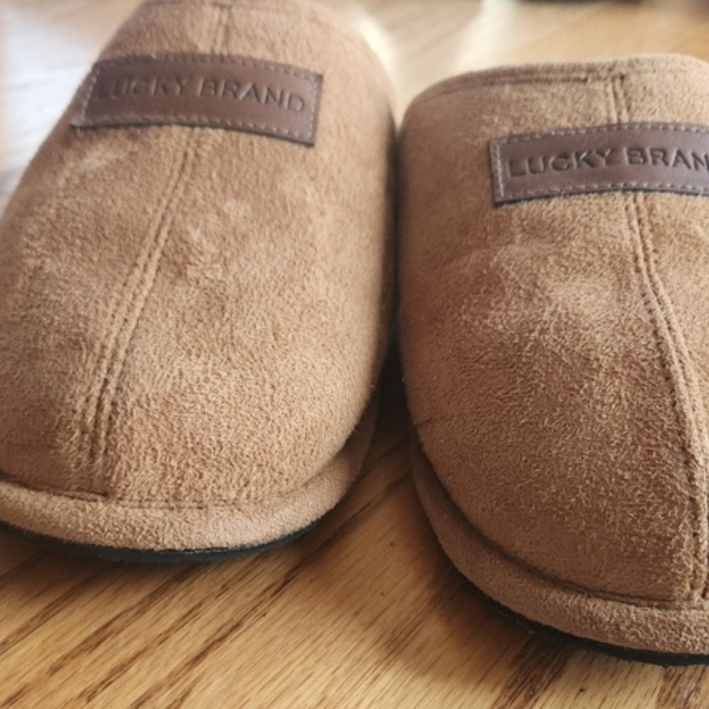 Lucky Brand Tan Suede Slip-On Slippers - Picture 10 of 12